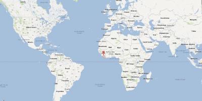 Dünya haritası üzerinde Liberya konumu 