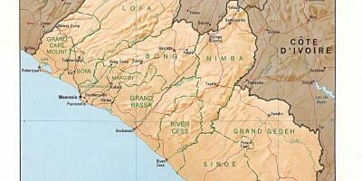 Liberya kabartma haritası çizmek 
