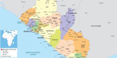 Liberya haritası çizmek siyasi haritası 